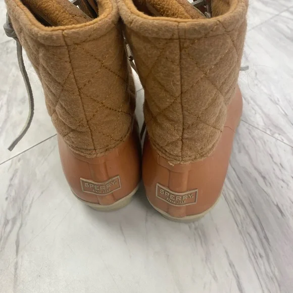 Sperry Women's Brown/Tan Waterproof Lace-Up Duck Boots - Picture 4 of 7